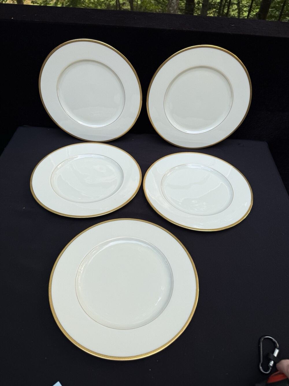 Vintage Lenox Special 10” Dinner Plates S62 Ivory Gold Trim EUC Lot Of 5